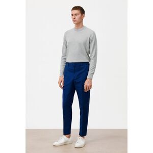 COS Blue Cotton Flat Fronted Straight Leg Pants Trousers   Mens Size 34R